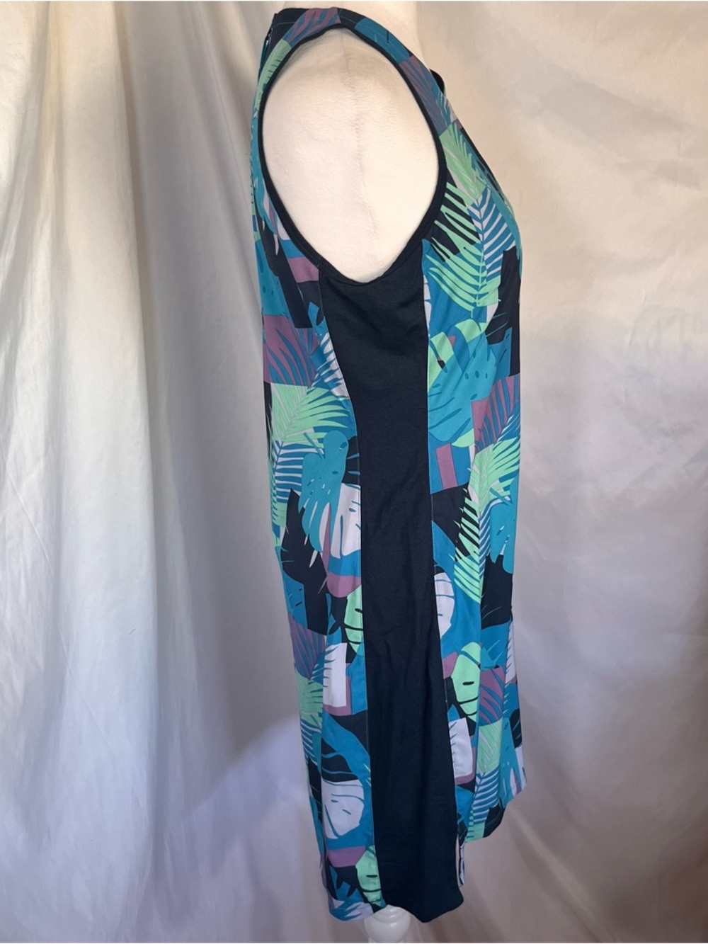Smartwool Women's Merino Sport Tank Dress Tropical Pattern Green/Blue Size Med - Picture 7 of 10